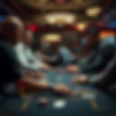 Players Strategizing at a Poker Table Players strategizing at a poker table