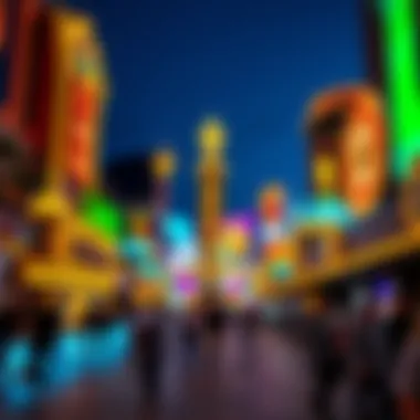 Vibrant Nightlife at LINQ Promenade The vibrant atmosphere of the LINQ Promenade at night