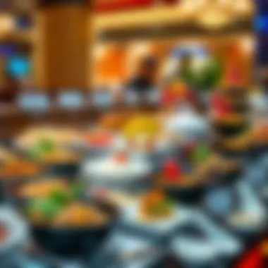 Exotic international cuisine selection on display