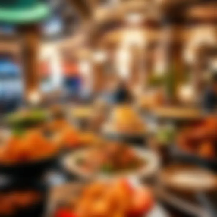 Lavish buffet spread featuring gourmet dishes