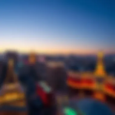 Aerial Perspective of Las Vegas Skyline Aerial view of the Las Vegas skyline with the luxury property in focus