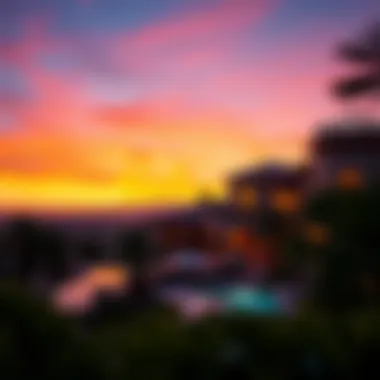 Luxurious Sunset Over the Lavish Residence Stunning view of the most expensive house in Las Vegas at sunset