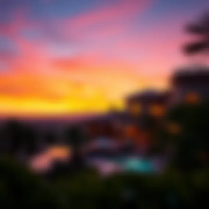 Luxurious Sunset Over the Lavish Residence Stunning view of the most expensive house in Las Vegas at sunset