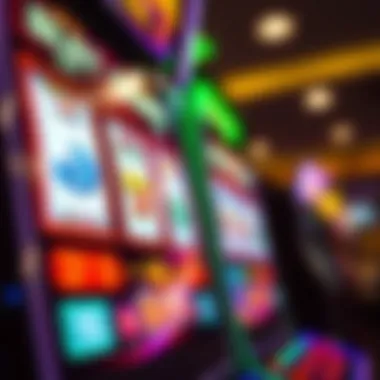 Close-up of a slot machine display with digital graphics