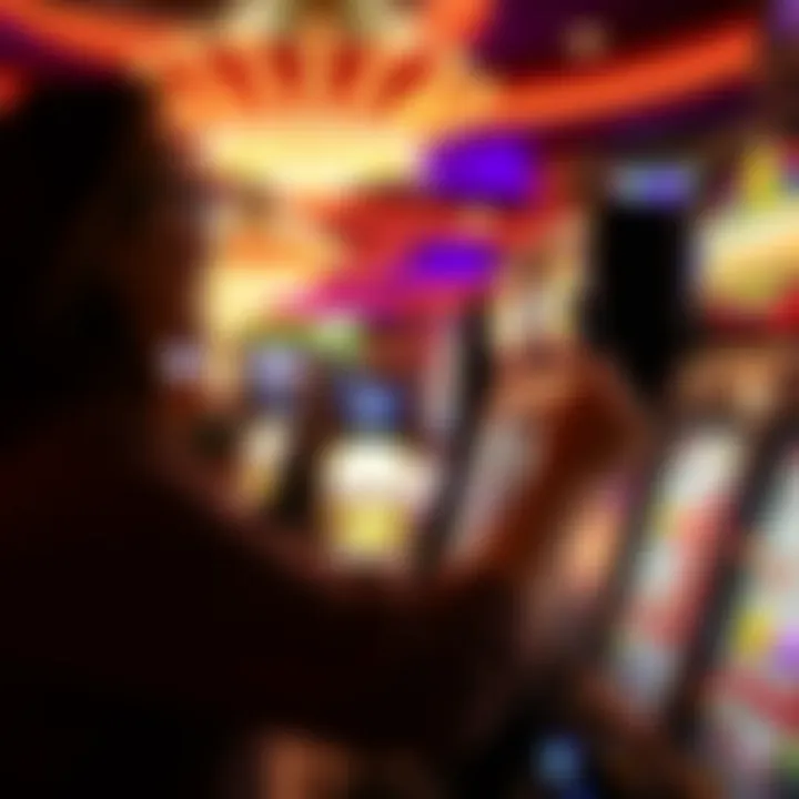 Player engaged with a slot machine, celebrating a win