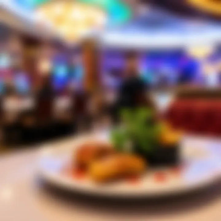 Gourmet Dining Experience in a Casino Fine dining restaurant within a casino offering gourmet dishes