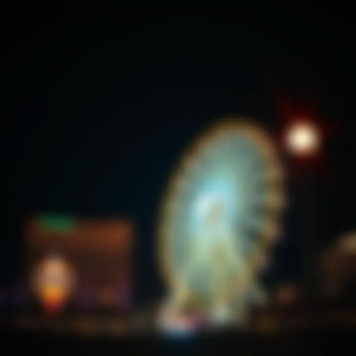 Nighttime View of the Pod Ferris Wheel The Pod Ferris Wheel illuminated at night