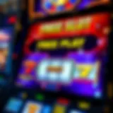 Vibrant online slot machine interface showcasing free play options