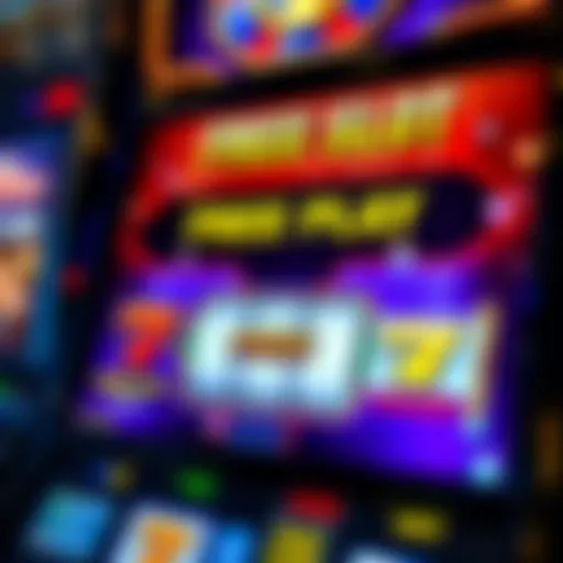 Vibrant online slot machine interface showcasing free play options