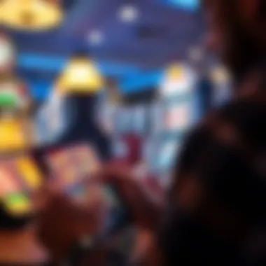 Player Engagement with Scratch Card Games A close-up view of a player engaging with an online scratch card game on a tablet