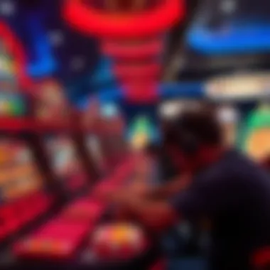 Technology and Gaming Intersection A conceptual artwork depicting the intersection of technology and gaming in the scratch card realm