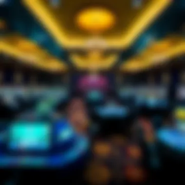 Elegant Gaming Floor at Seven Star Casino A panoramic view of the gaming floor filled with elegant gaming tables