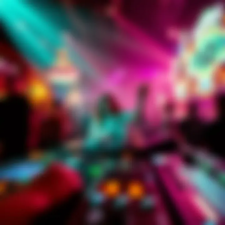 Live DJ Experience in Las Vegas Nightlife Dynamic DJ performance at a bustling nightclub