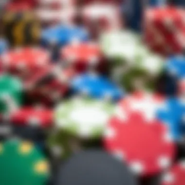 An assortment of poker chips in various colors and patterns, emphasizing the variety available.