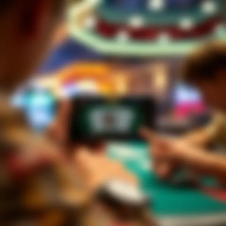 User interaction with a mobile Three Card Poker application