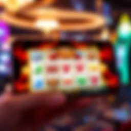 Illustration of a user interface for Vegas live slots on a mobile device