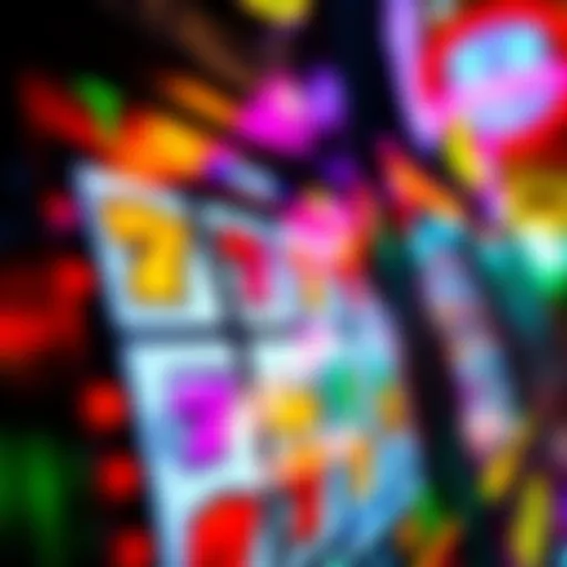 Vibrant Slot Machine Graphics Close-up of a slot machine screen displaying vibrant graphics