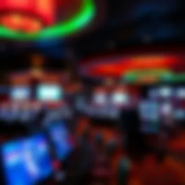 Interior view of FireKeepers Casino Sportsbook showcasing the vibrant atmosphere