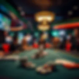 The atmosphere of a poker game setting