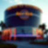 Exterior view of the Hard Rock Casino showcasing its iconic architecture