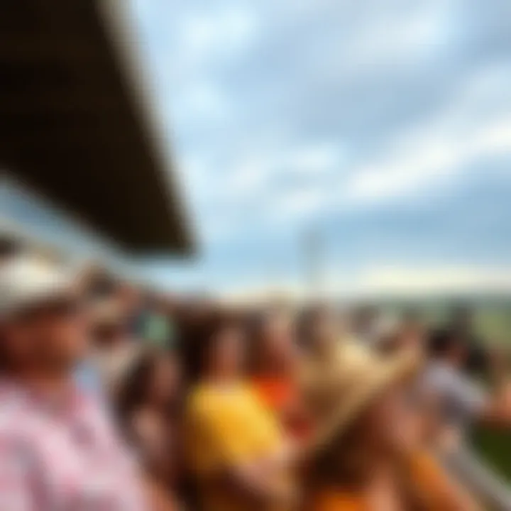 Enthusiastic Audience at the Races Crowd enjoying a horse racing event