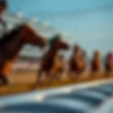 Thrilling Race Experience An exciting horse race in full swing