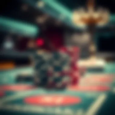 Chips stacked at a blackjack table