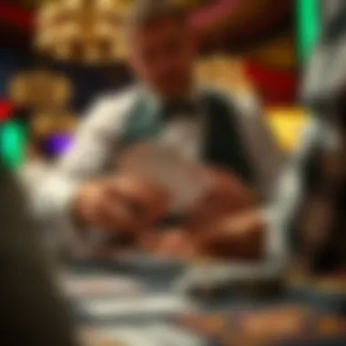 A dealer distributing cards