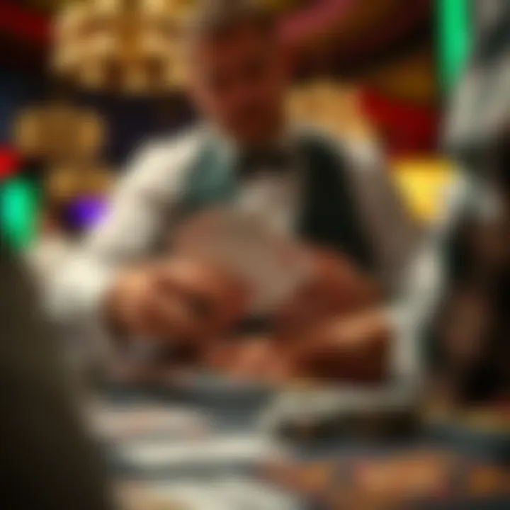 A dealer distributing cards