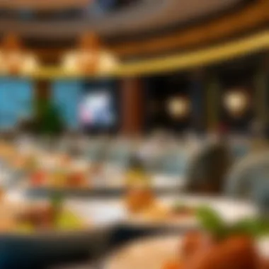 Indulge in Culinary Delights Elegant dining setting with gourmet dishes and stylish decor