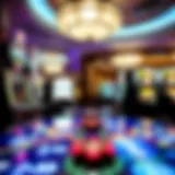 Luxurious gaming area showcasing vibrant slot machines and lively atmosphere