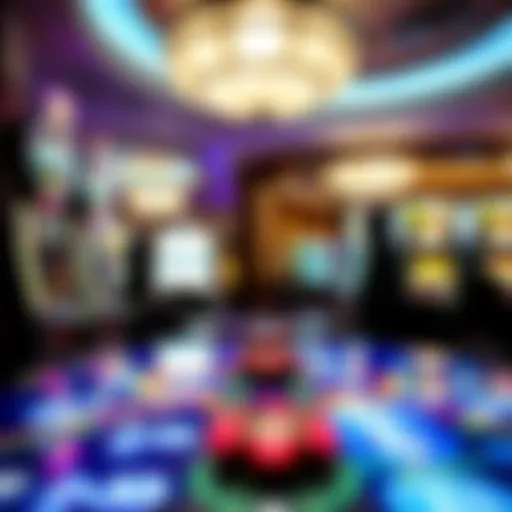 Luxurious gaming area showcasing vibrant slot machines and lively atmosphere