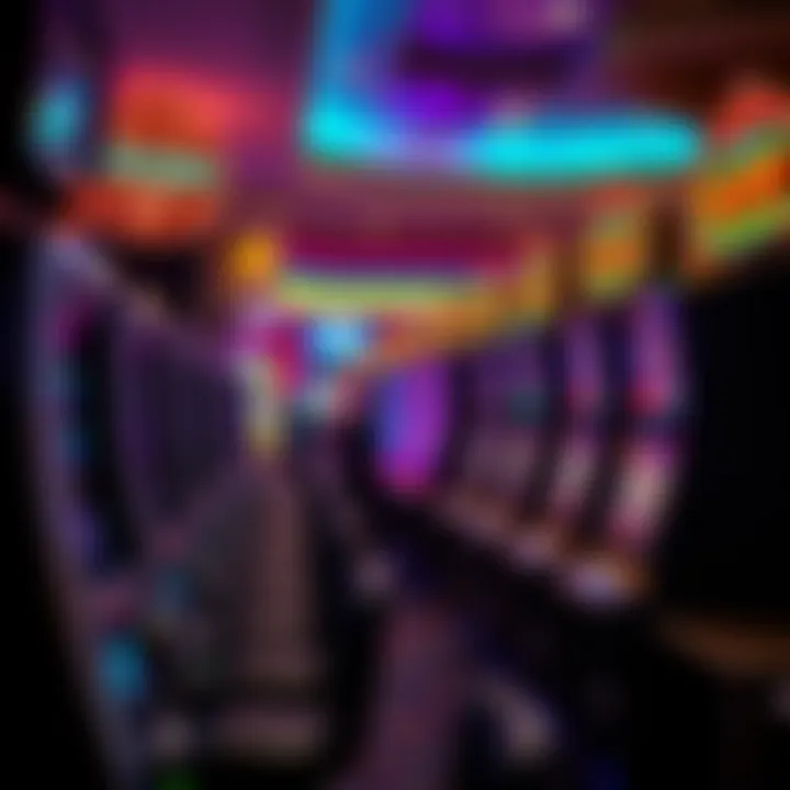 The Casino Environment and Slot Machines A bustling casino floor with slot machines prominently featured