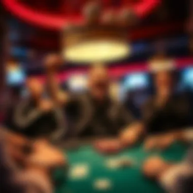 A winner celebrating at the poker tournament