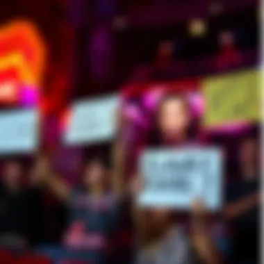 Fans holding signs at a Katy Perry concert