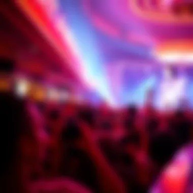 A vibrant crowd enjoying a concert at Las Vegas