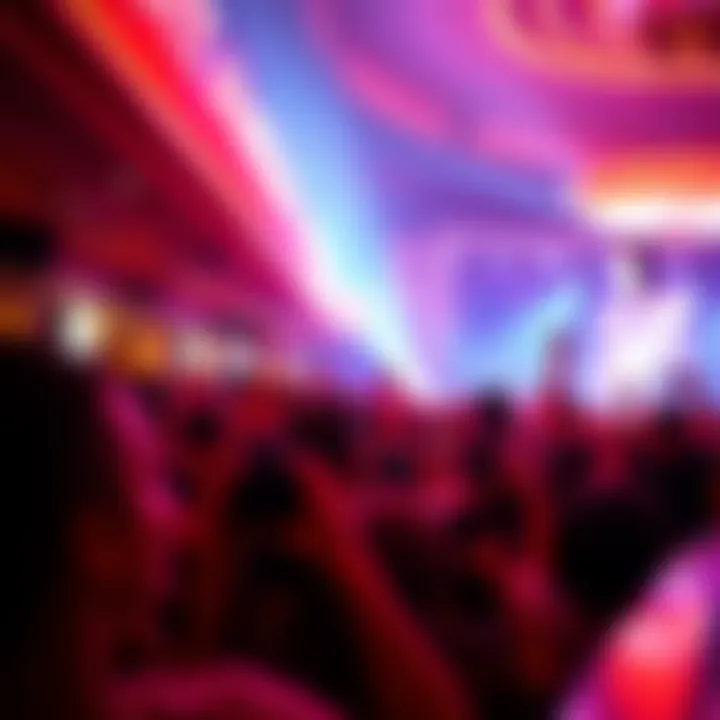 A vibrant crowd enjoying a concert at Las Vegas