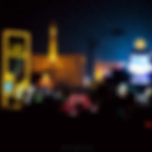 Iconic Las Vegas light show illuminating the Strip at night