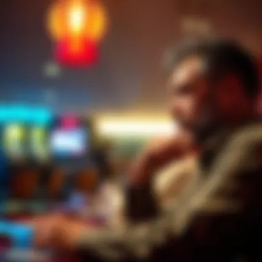 A thoughtful individual pondering over lottery choices in a serene setting.