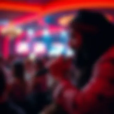 Captivating Performance by a Renowned Artist A renowned artist captivating an audience during a live lounge show