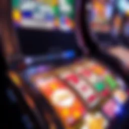 A close-up view of a vibrant Lucky Penny Slots machine showcasing its intricate design and colorful graphics.