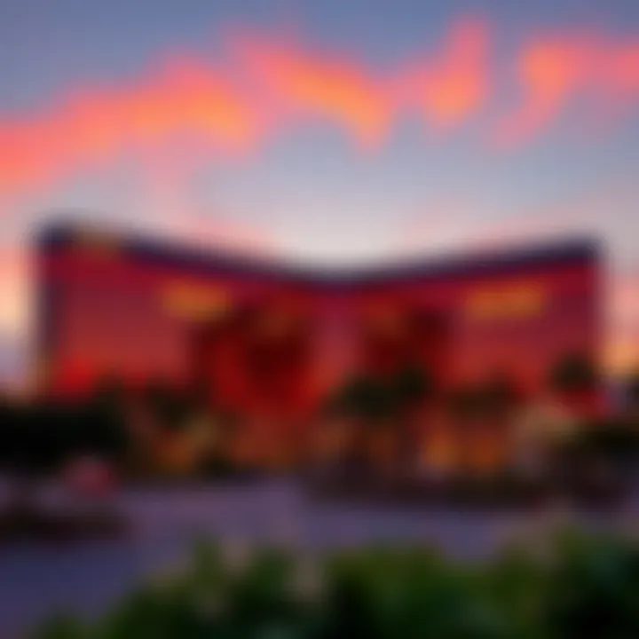 Luxurious MGM Resort facade at sunset