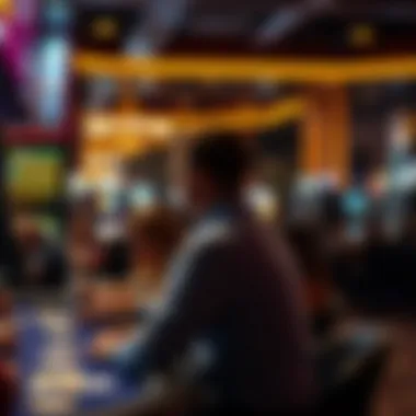 Engagement in Action: The Casino Floor A bustling casino floor filled with players engaged in various poker games