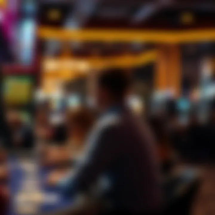 Engagement in Action: The Casino Floor A bustling casino floor filled with players engaged in various poker games