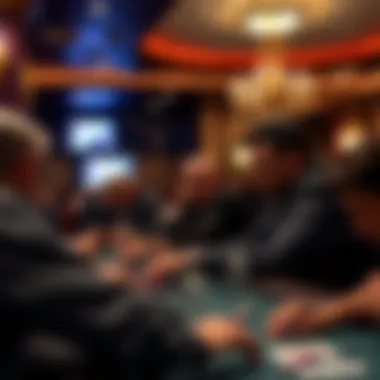 Intensity of Play: Inside a Poker Room An elegant poker room featuring professional players deep in concentration