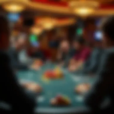 An intense game of Ultimate Texas Hold'em in action at a casino