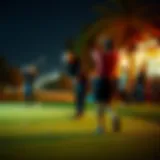 Dynamic Golfing Moments Golf course with players in action