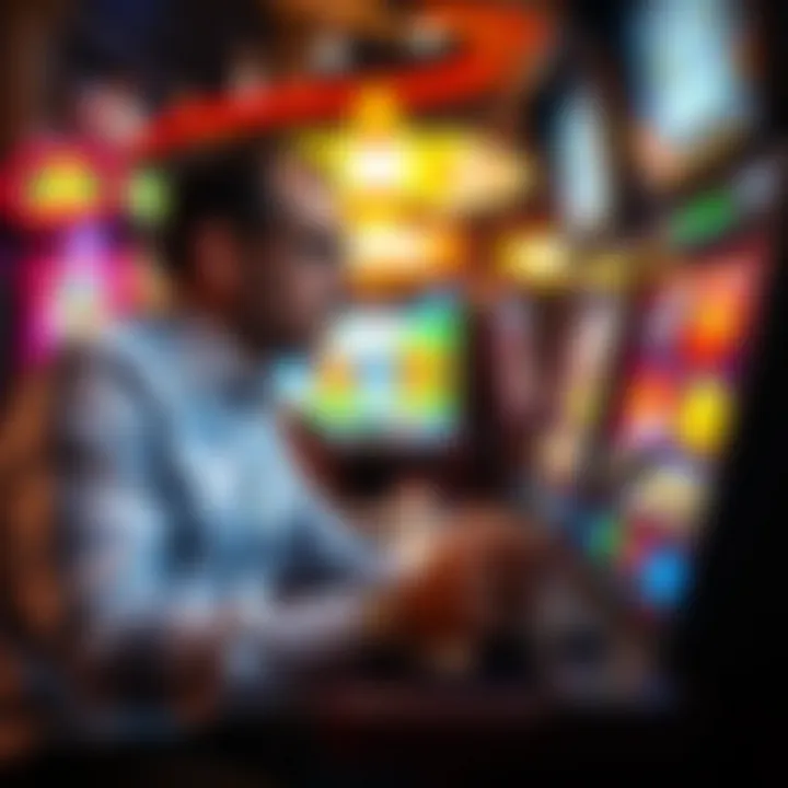 A strategic player analyzing slot game statistics on a digital platform