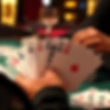 A hand of cards showcased with strategic thinking in the background