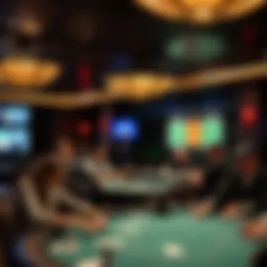 Modern Poker Venue in Boston Modern poker venue in Boston with players engaged